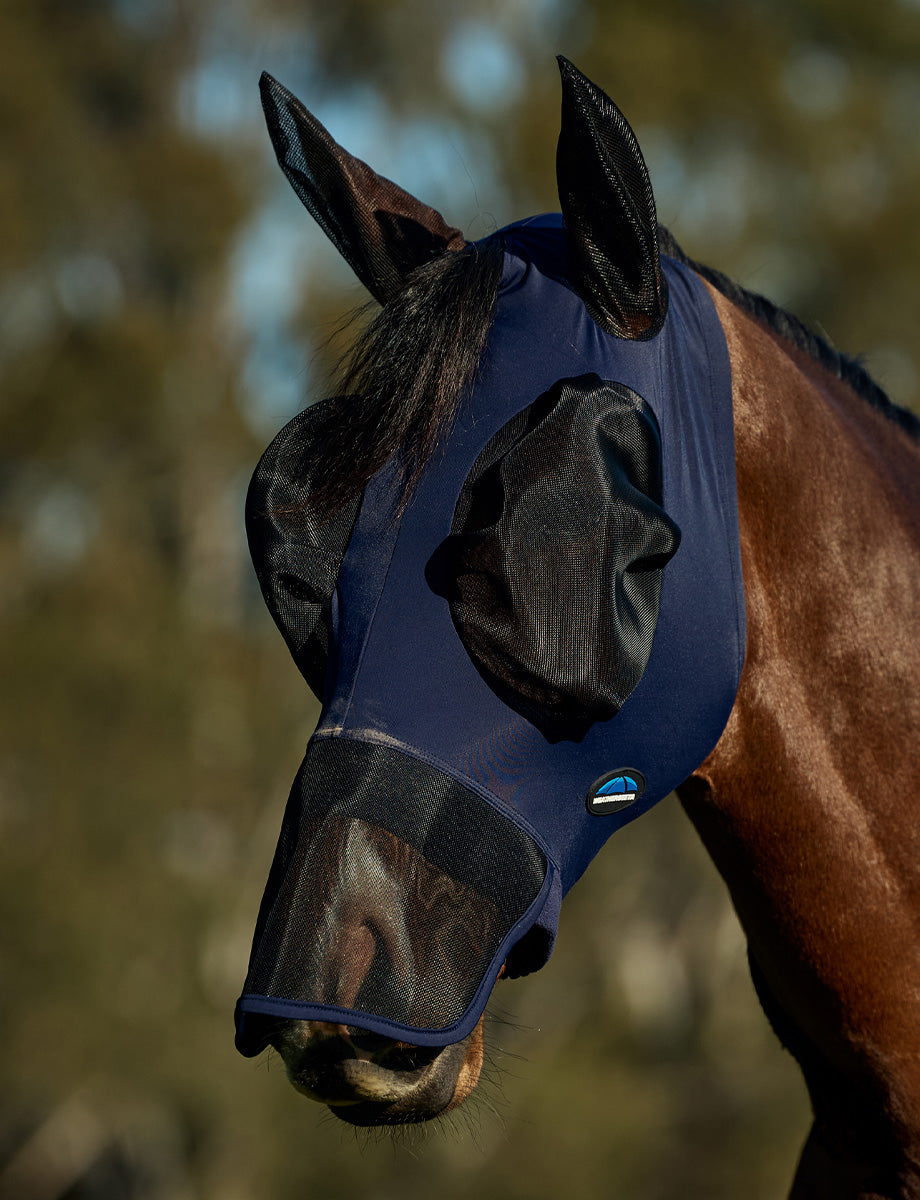 WeatherBeeta ComFiTec Luxe Stretch Fly Mask With Ears & Nose