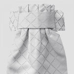 DIAMOND JACQUARD DELUXE READY-TIED STOCK WHITE/SILVER