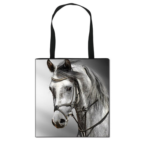 Tote bag Grey Horse head
