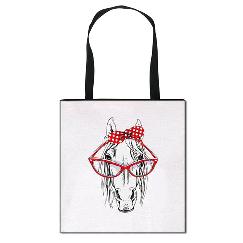 Tote Bag Crazy Lady with Glasses