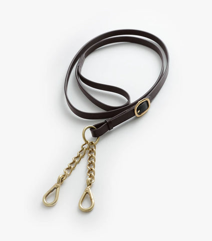 PE Leather Lead Rein with Chain Coupling